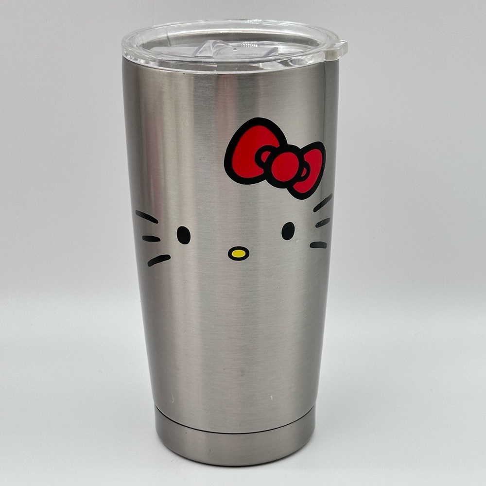 Sanrio Hello Kitty Face Stainless Steel Silver Tumbler